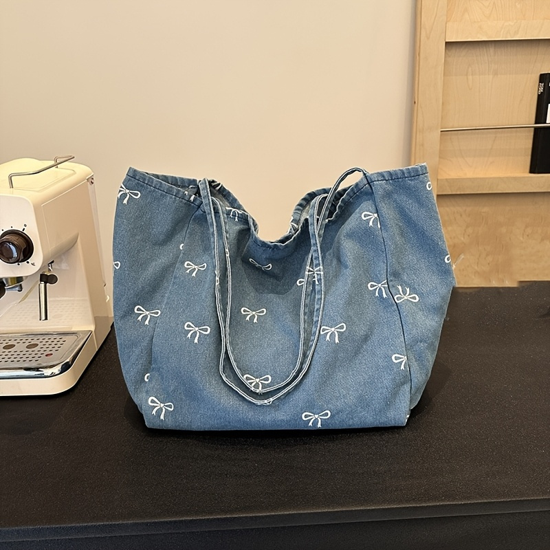 Women's Backpack With Adjustable Bow Straps - Blue Multifunctional Handbag For Casual & Professional Use, Spacious Comfy Design, Hand Washable, Versatile Carryall