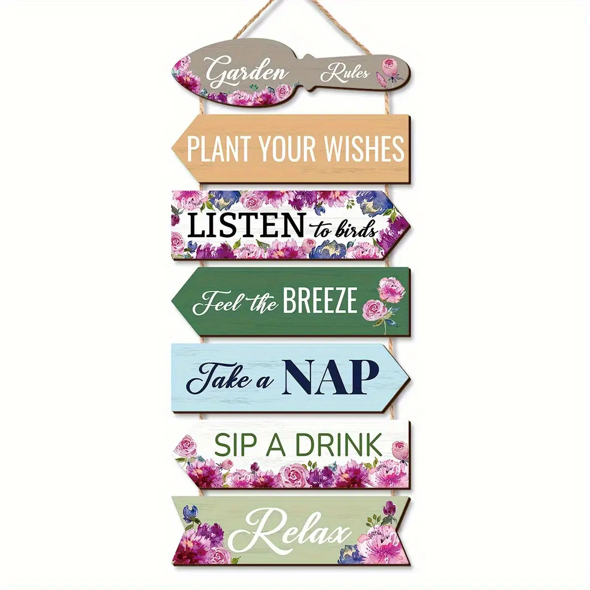 TEMU Wooden Garden Rule Set - Home Decor And Gift For Holidays And Birthdays Halloween Christmas Decoration