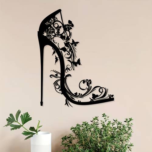 a high heel shoe shaped wall sculpture a stylish ornament suitable for indoor and outdoor decoration an elegant gift for weddings and valentines day an decoration for bedrooms and garden fences