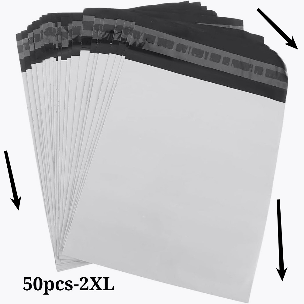 TEMU Arxr 50pcs 45x60cm White Poly Mailers, Tear-resistant Shipping Envelopes, Multipurpose Packaging Bags For Apparel, E-commerce & Small Business