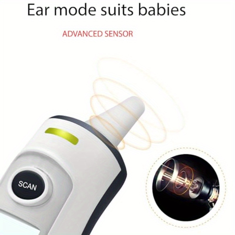 Forehead and Ear Thermometer Digital Infrared Thermometer for Youngsters Adult and Whole Family Multifunction Quick Accurate Reading Fever Alarm Record Memory, Fever Measurement, Health Monitoring, Portable Thermometer, Compact Design, Hygienic Surface, Plastic Construction, Memory Function, No Touch Thermometer, Medical Use, Adults Health