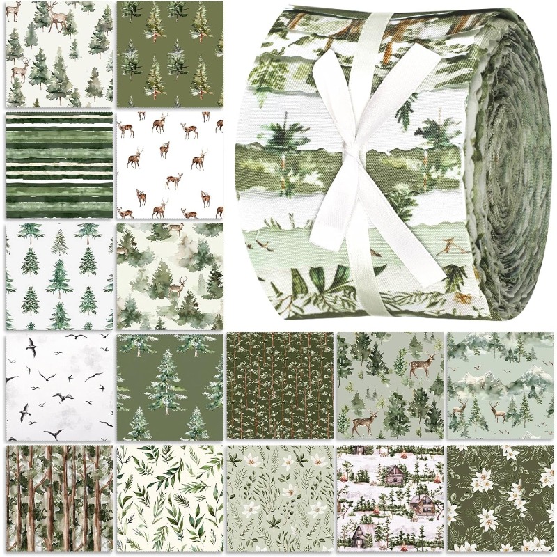 TEMU 40pcs Bundles - Green & Multicolor Sewing Supplies Suitable For Hand-stitching, , Doll Making, Bag Decoration, Diy Crafts - Hand Wash Only,