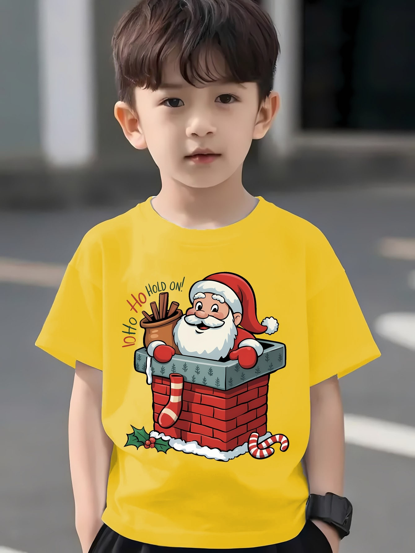 Tenue Noël Bébé Garçon 2 Pièces - T-shirt Père Noël & Cerf + Short Rouge - Ensemble Xmas Mignon 12 Mois à 5 Ans
