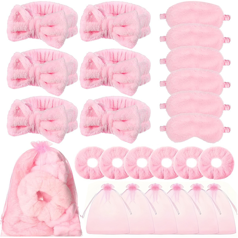 TEMU Gift For Her/him Headbands, Soft Sleep Masks, Velvet Scrunchies, And Organza Bags For Sleepover Party Gifts, Halloween, Christmas