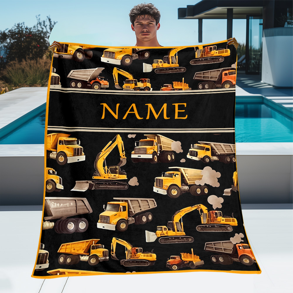 TEMU [custom] 1pc Print Custom Name Blanket - Lightweight Suitable For Sofas, Travel, Camping, Living Rooms, Offices, Sofas, Chairs, And Warm Fabric