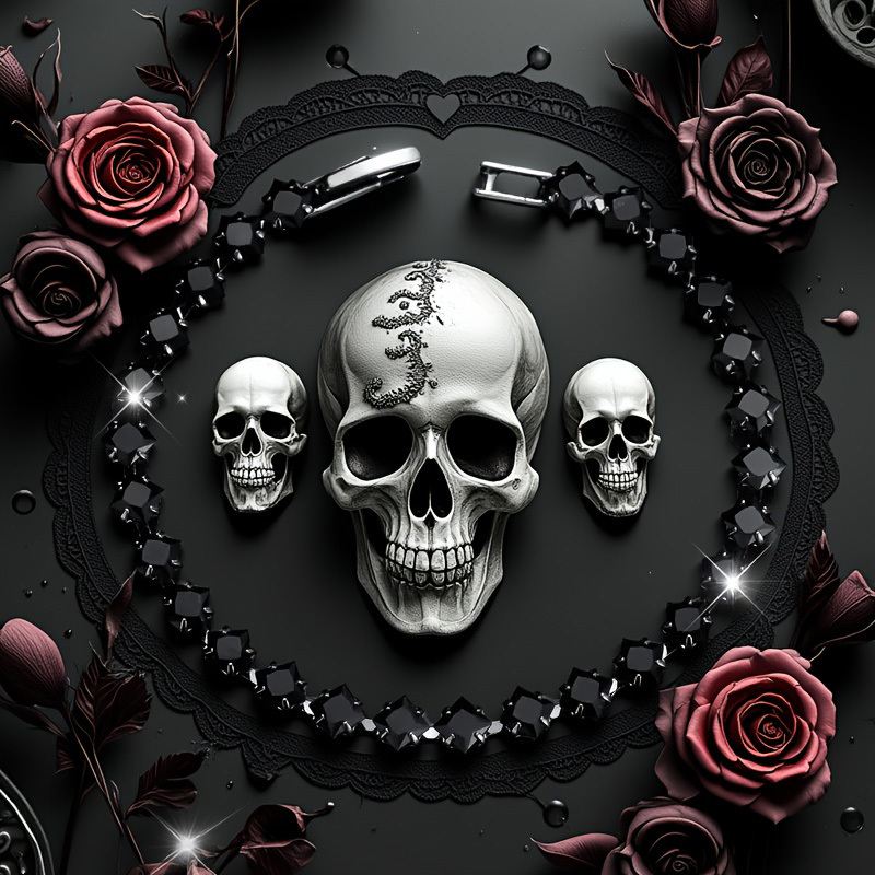 E-shop Eine stylische, schwarze, quadratische Gothic Tennisarmband in dunklen , mit einem Vintage Gunmetal Gothic Style, für Vampire und Hexen, ideal