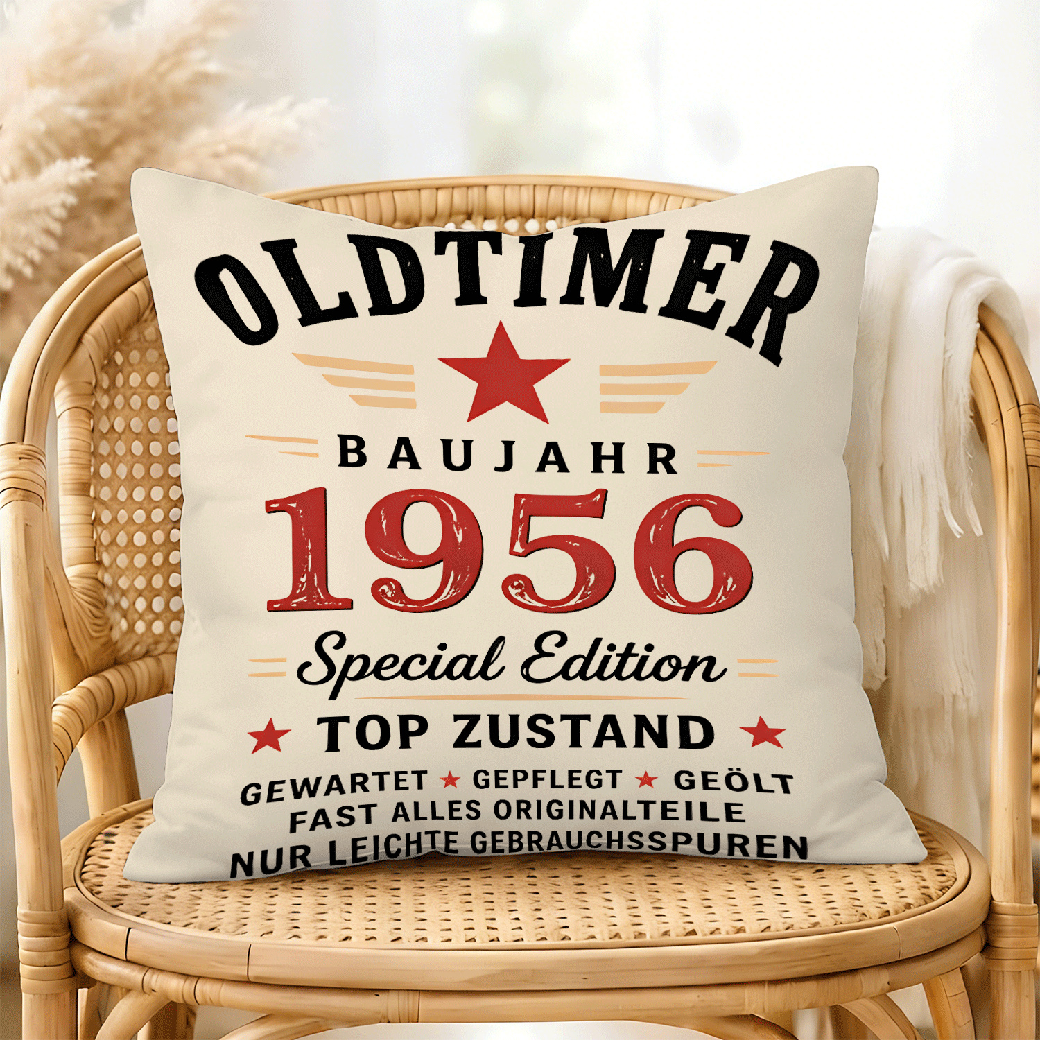TEMU 70. Geburtstag Mann Frau 70 Jahre Dekoration 1956 Geschenk Lustig (2) Deko Kissenbezug 1 Stück 45X45Cm Beidseitig Bedruckter Kissenbezug für und