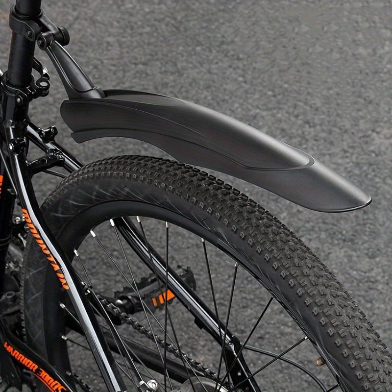 Set of Mountain Bike Fenders - Black Plastic, Compatible with Any Bicycle, Comes with 2 Fenders, Mounting Brackets, And Screws