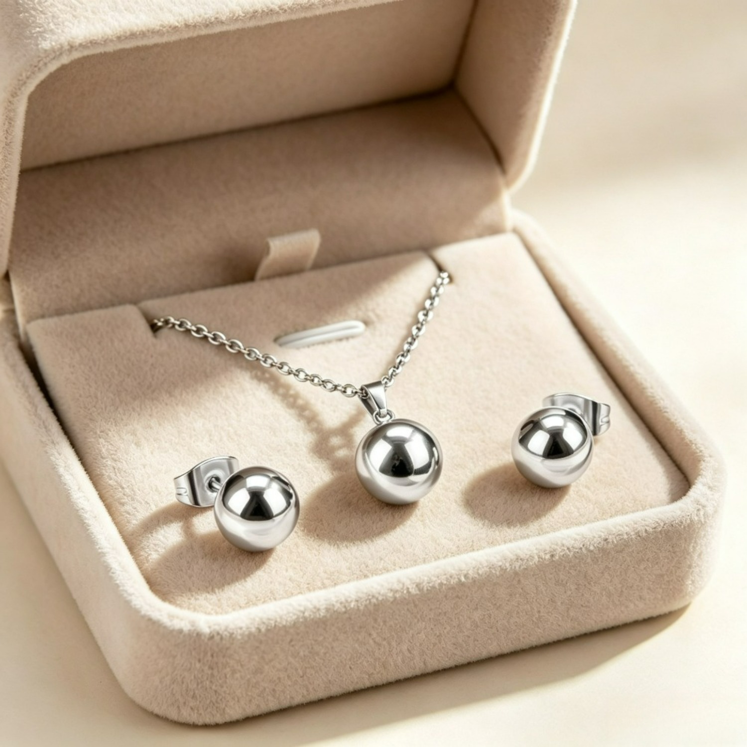 3pc Exquisite Smooth Spherical Stainless Steel 18k Gold-plated Set