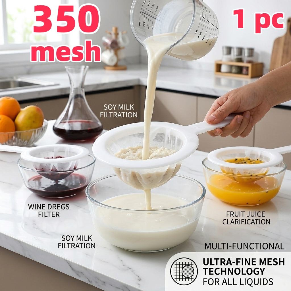 TEMU Écran filtrant suspendu 350 Mesh, à fines, idéal pour la brassage à domicile, filtre de cuisine, convient pour le vin, , , de soja, , écran