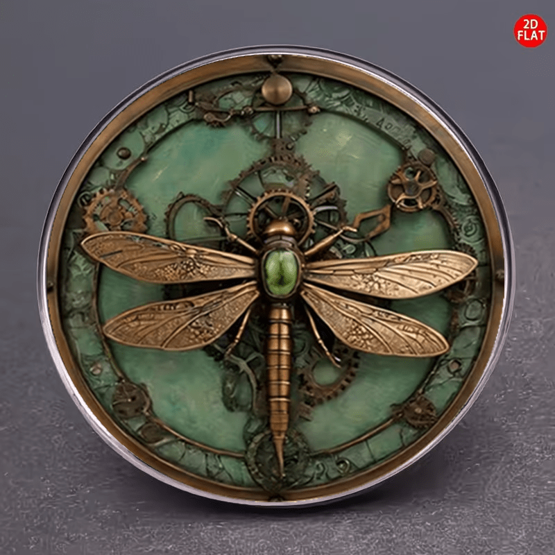 TEMU 2d Flat 1pc Retro Steampunk Dragonfly Brooch, Creative And Unique Clothing Badge, Suitable For Backpacks, Clothes, Necklines And Hats,