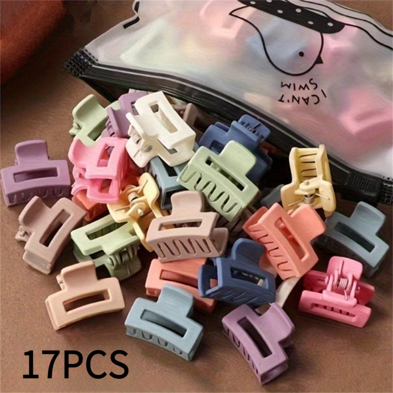 TEMU Set di mini forcine opache multicolore, 17 pezzi - Simpatiche clip per e piccole clip a pinza per creare acconciature