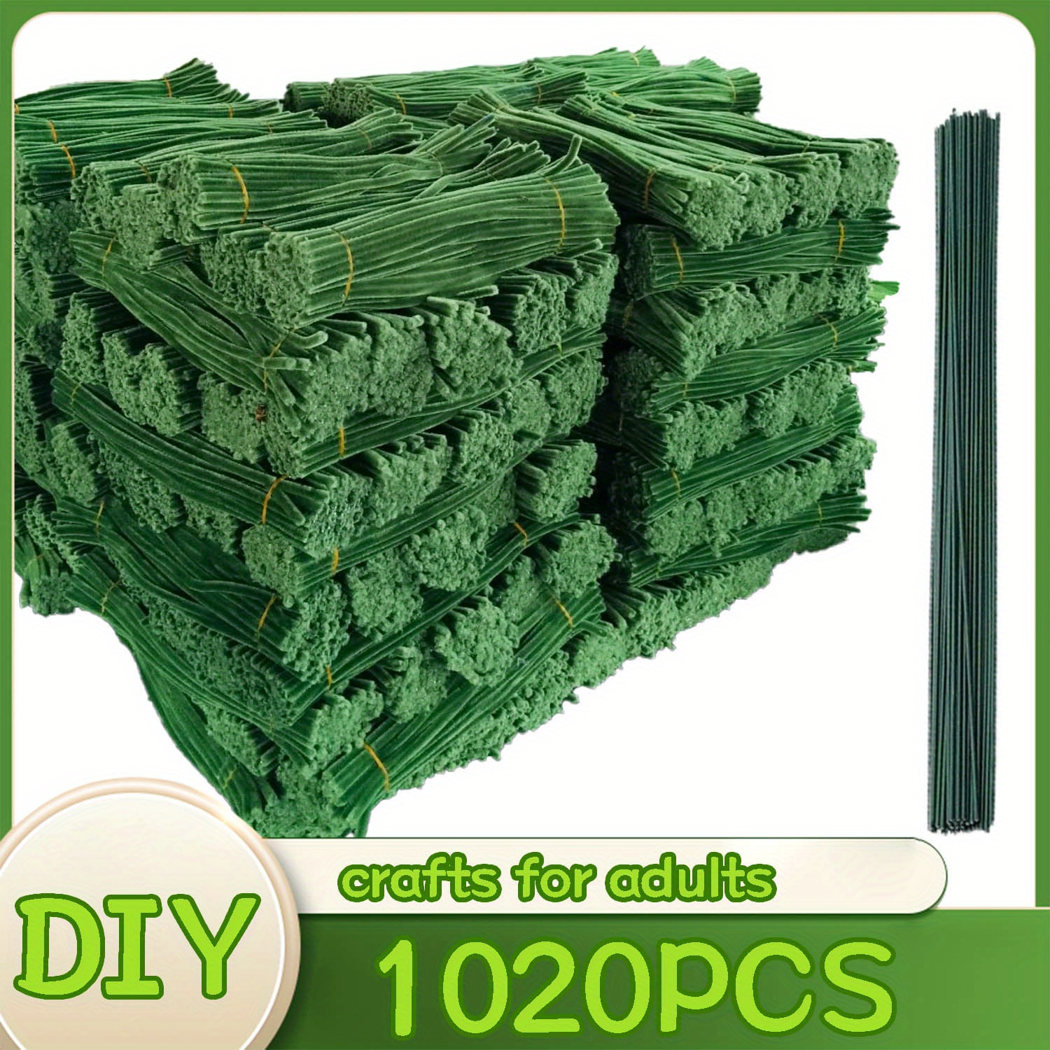 TEMU Are 1020 Solid Color Twist Sticks With Patterned Rods In 20 Different Colors. Feature Upgraded, Thicker Fuzzy Strips, With Quantity Suitable For