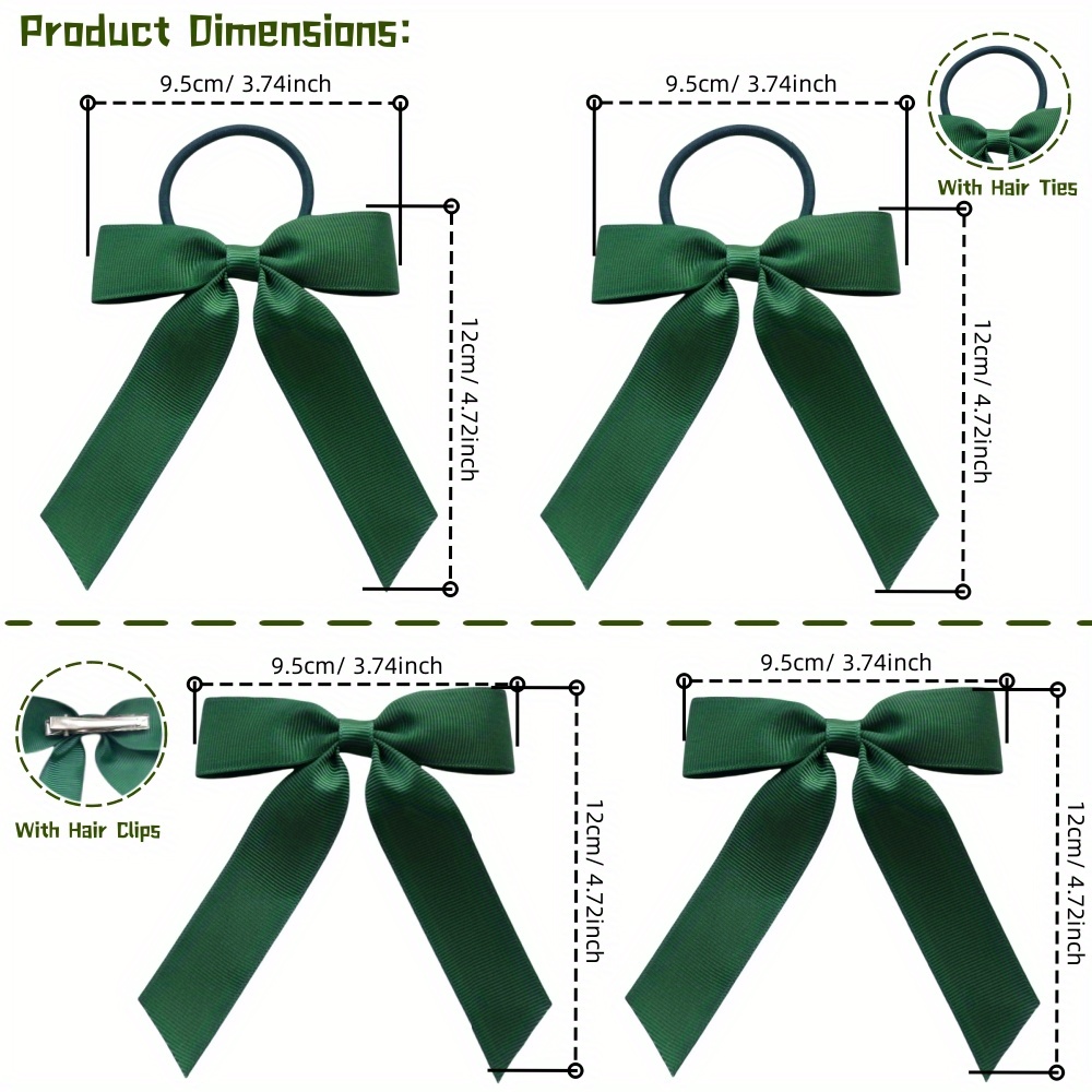 2pcs Solid Color Bow Short Tassel Hair Clip Set