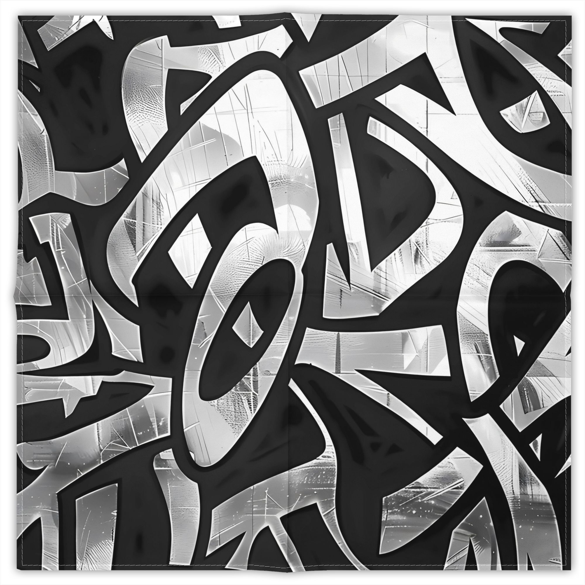 Men' Retro Graffiti Streetwear Bandana Scarf - Urban Spray Paint Hip Hop Wrap, Square Accessory Suitable For…: retailer-supplied image