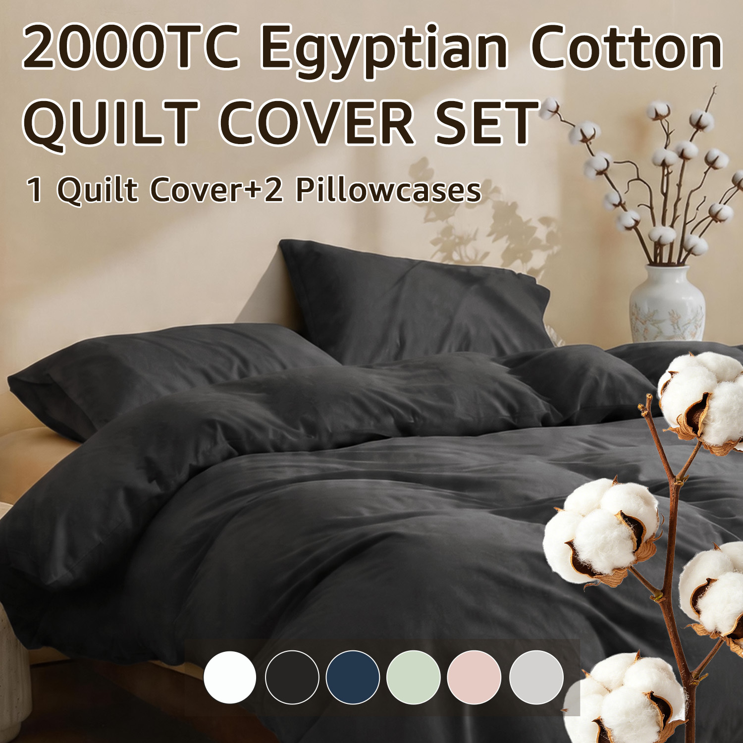 TEMU 2000tc Washed Quilt Set, Super Breathable And Comfortable, Including 1 Quilt Cover And 1/2 Pillowcase