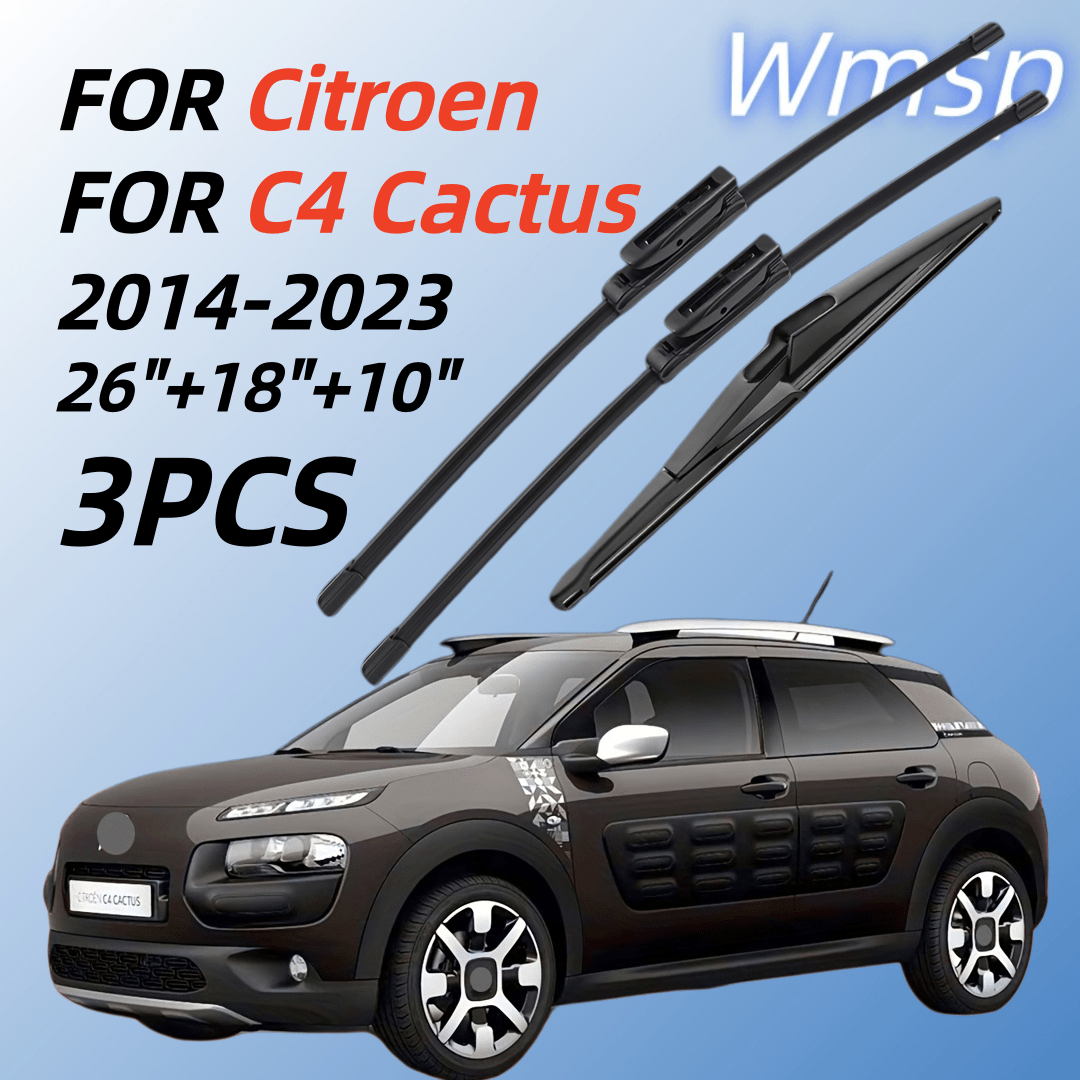 TEMU For C4 Cactus 2014 2015 2016 2017 2018 2019 2020 2021 2022 2023 Complete Front And Rear Wiper Replacement Kit - Sizes 26" 18" 10" - Premium