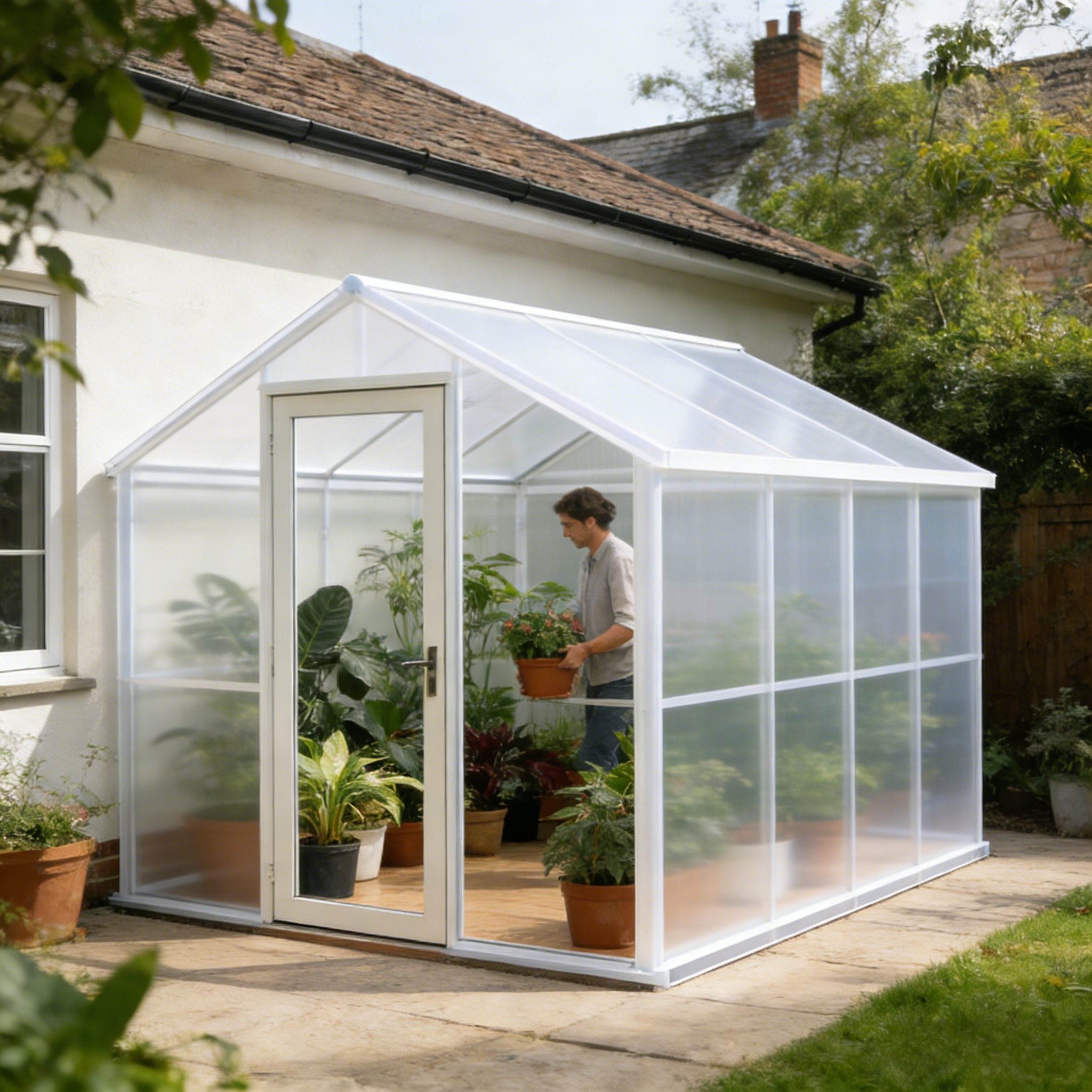 28pcs 4mm Double-walled Polycarbonate Sheet Transparent Pc Sheet For , Patio Roof & Greenhouse Roof Temporary Removable