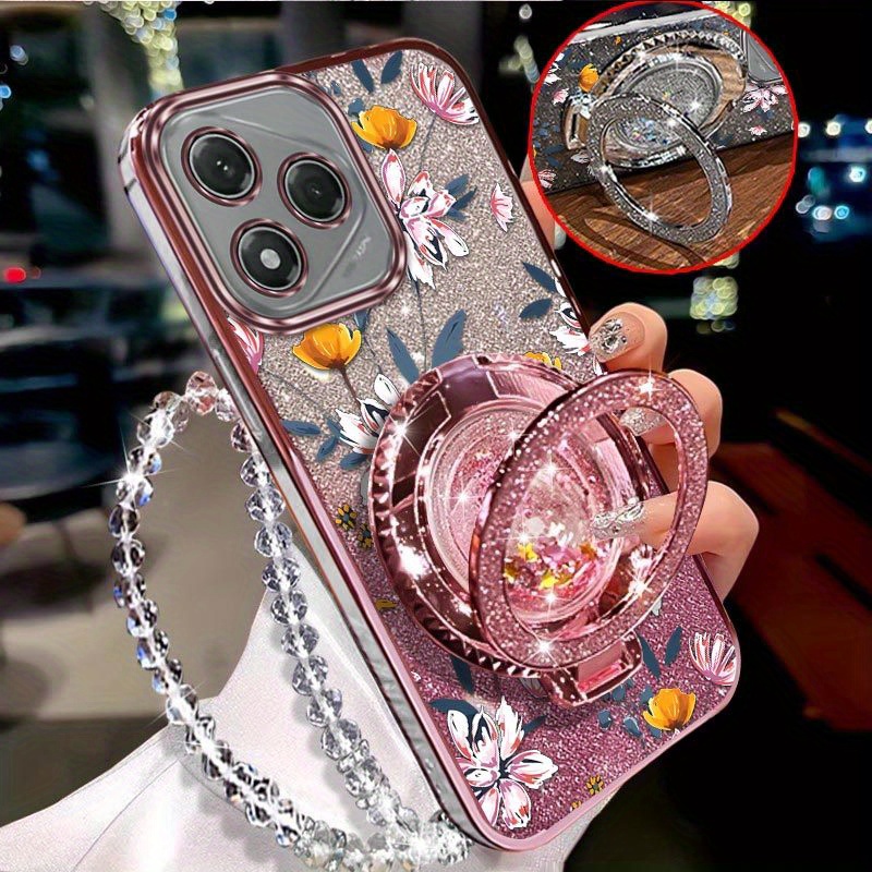 TEMU Étui téléphone : Support et perles transparentes avec lanière. Protection motif adaptée pour Honor 400 Lite. Étui Honor 400 Lite au confortable,