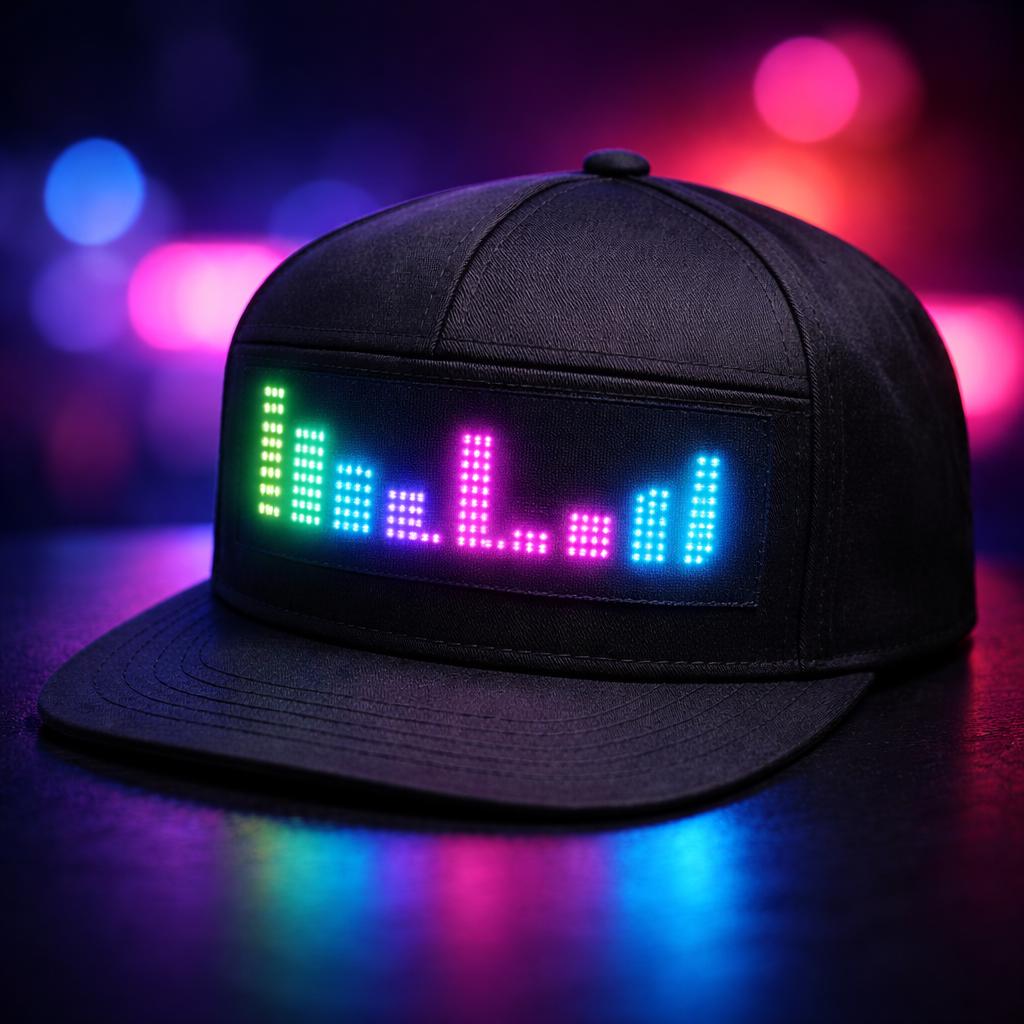 TEMU [programmable Led Hat] Programmable Led Night Light Hat For Men| Mobile App Control, Scrolling Text For , Elections, Parties, Dances, Halloween,