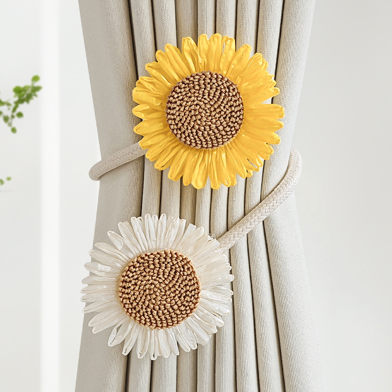 E-shop 1 Stück Böhmischer Blumen-Vorhanghalter mit verstellbarer Schlaufe – Dekorative Halterungen für Gardinen/Vorhänge – Geeignet für Schlafzimmer –
