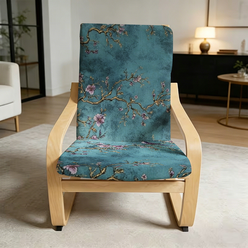 TEMU 1 pz Copertura per poltrona reclinabile con motivo di fiori di prugno compatibile con protezione per cuscino sedia , copertura estensibile