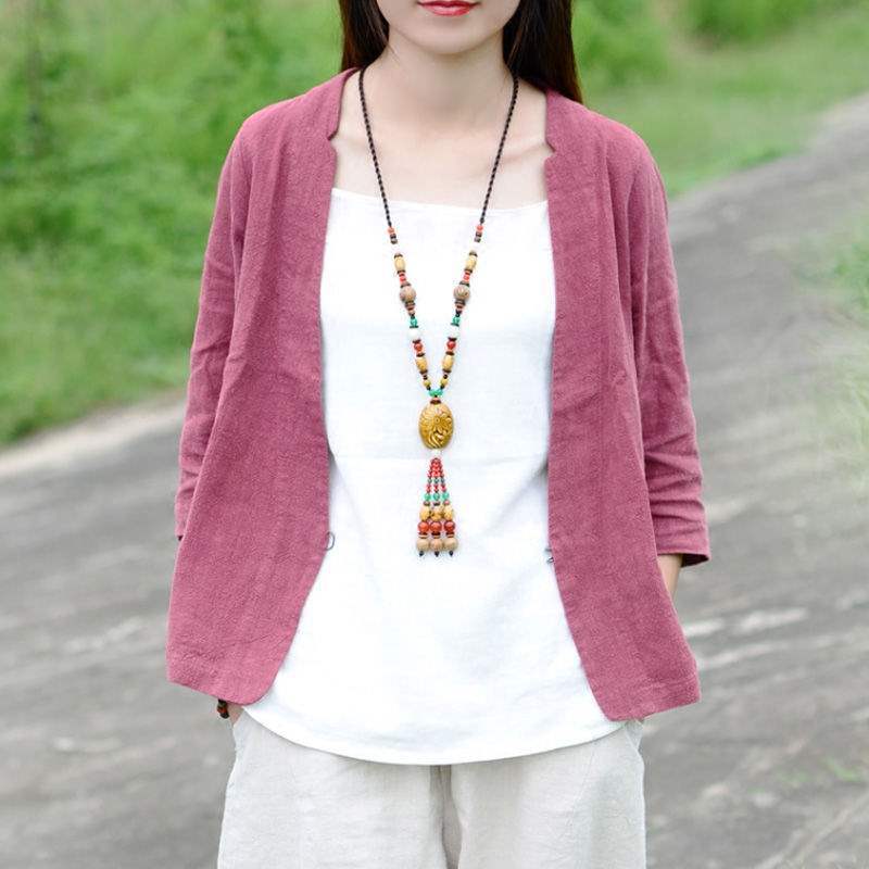 Ethnic Style Long Sweater Chain Necklace with Ceramic Tassel