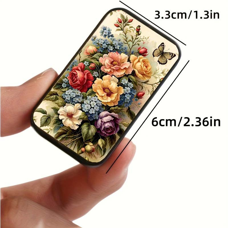 TEMU 1 de fósforos de metal floral vintage - Diseño retro, artesanía de calidad, para regalos de Navidad, regalos de Halloween, regalos de , regalos