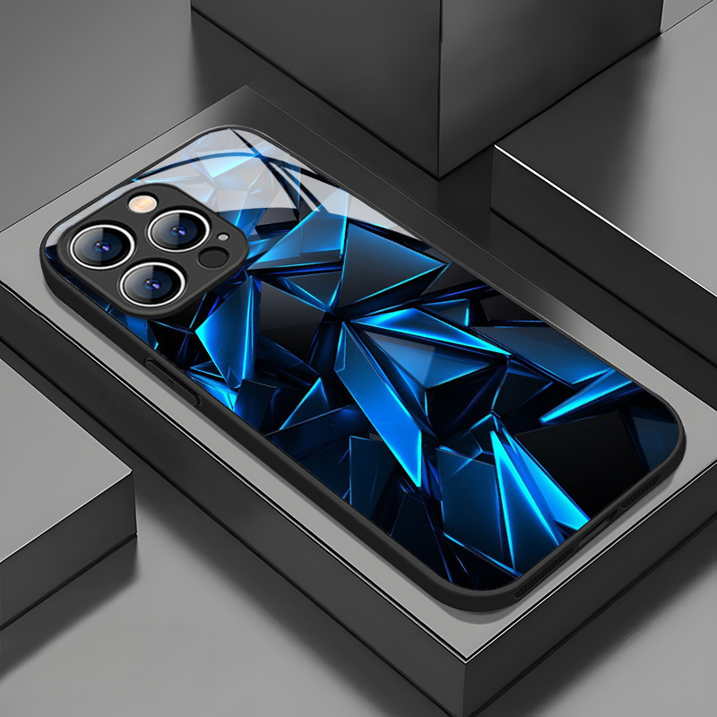 TEMU Phone Case: Creative Blue Aurora Texture Pattern Phone Case, Suitable For Iphone 16 Pro Max, 15 Pro, 14 Plus, 13, 12, 11, X, Xr, Xs Max.