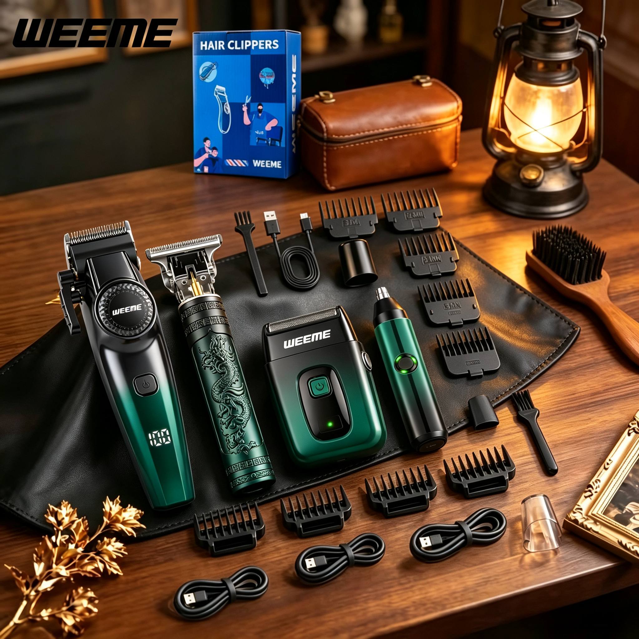 TEMU Weeme Men Cordless Hair Grooming Kit, Multifunctional Hair Clipper& Beard Trimmer Set With Shaving Foil Head, Nose Hair Trimmer, Rechargeable