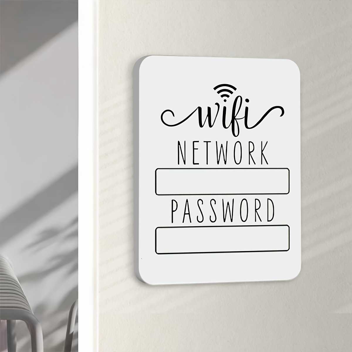 TEMU Modern Wifi Password Sign - Multifunctional Door Hanger, No Power Required, Suitable For Home And Office Decor