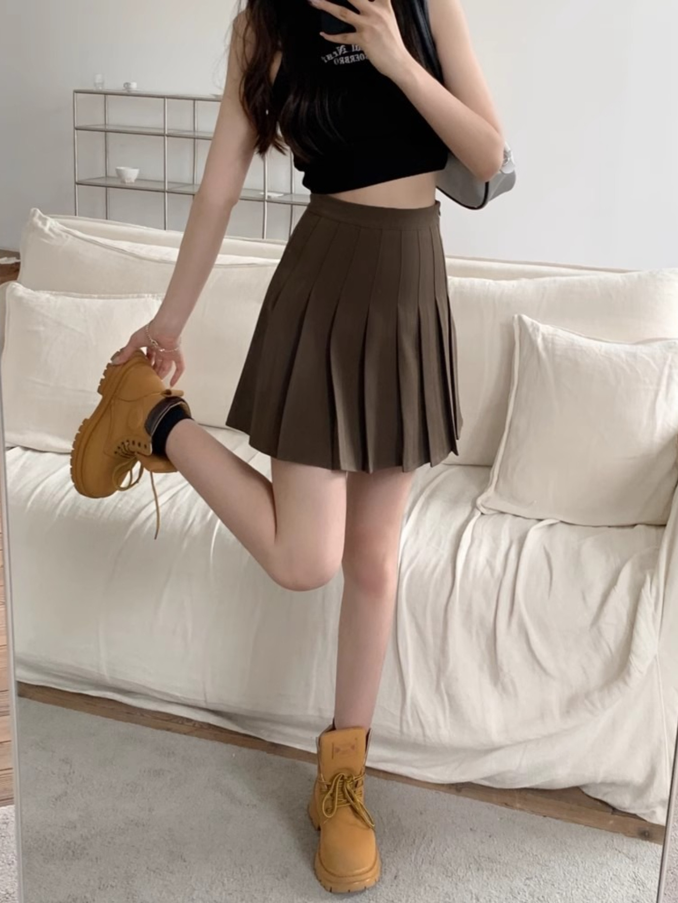 polyester high waist a line midi skirt petites Temu Cyprus