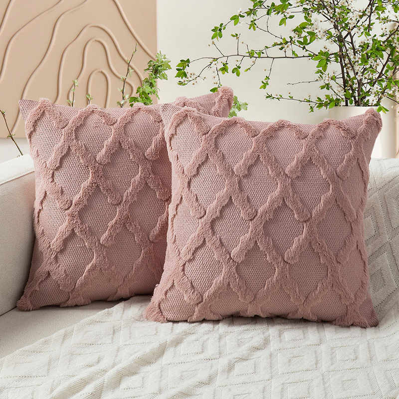 TEMU 2pcs Modern Geometric Pillow Covers - Soft Textured , Hidden Zipper, Washable For Living Room, Boho Bedroom Decor