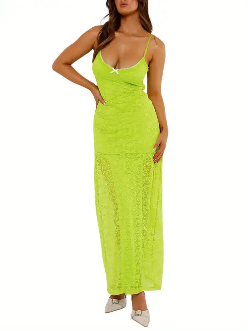 Delicate Straps Vibrant Yellow Summer Maxi Dress Delicate Straps Vibrant Yellow Summer Maxi Dress