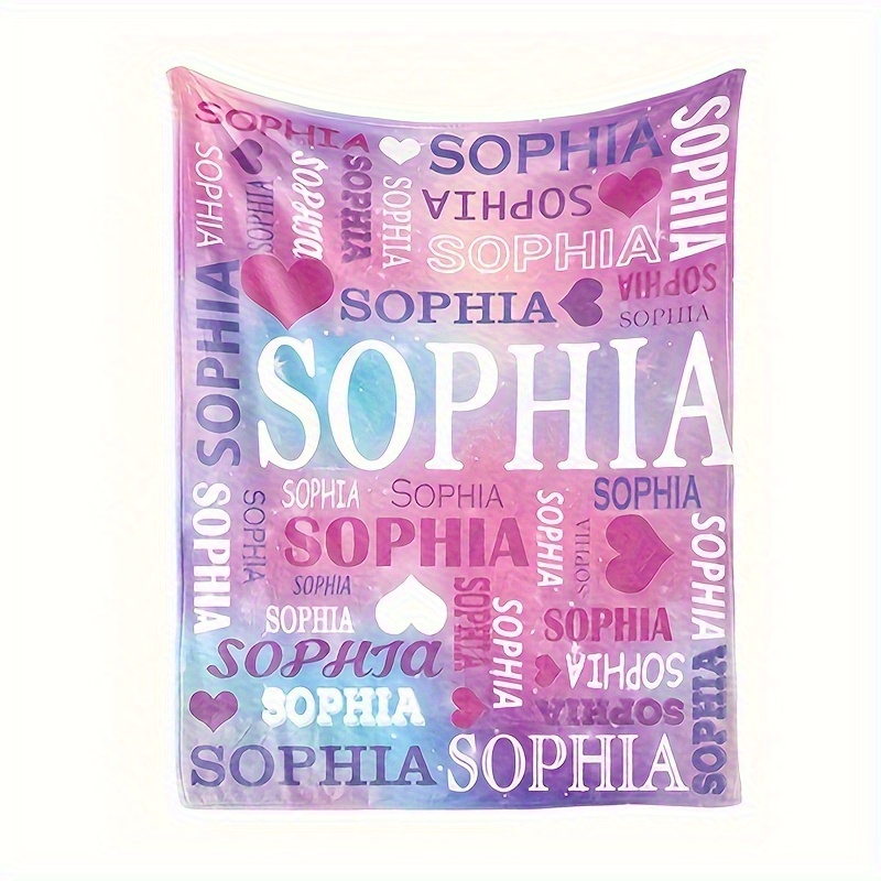 TEMU 1pc Personalized Name Flannel Blanket - Options, Soft Cozy Throw For Home, Office, Sofa & - Machine Washable Gift For Family, , , Accessory |