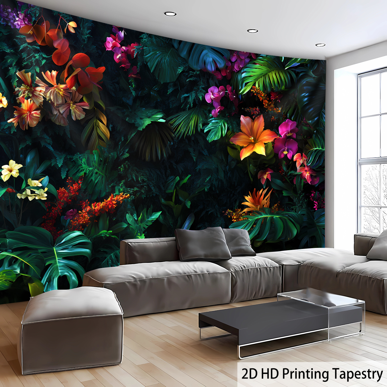 TEMU 1pc- Ultra Large Size- Jungle Landscape Photo Huge Digital Printing Tapestry, Aesthetic High-definition Printing Polyester- For Living Room