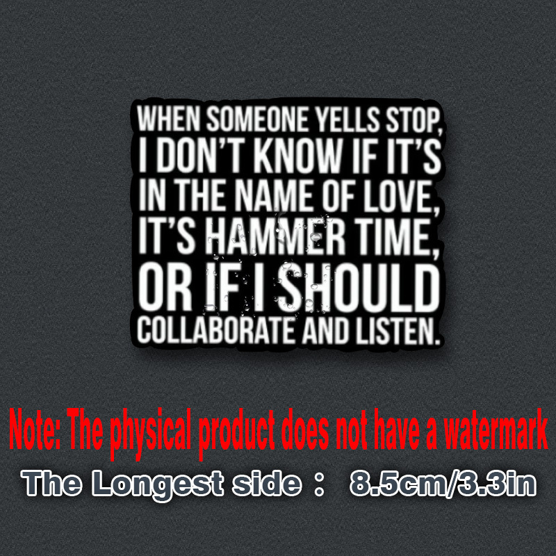 TEMU When Stop, Humor-inspired Vinyl Decal Stickers - Durable Sticky Decal For Laptops, Notebooks, And More - Funny Stickers For Relaxation And