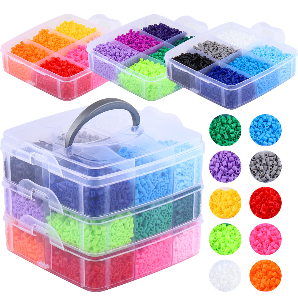 TEMU Kit di perline fusibili colorate da 15000 pezzi, set di perline con pannelli forati, forniture creative per arti e mestieri per regali di Natale