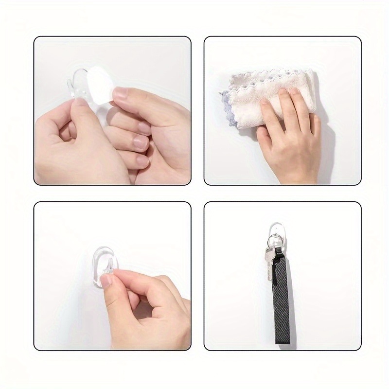 TEMU 22pcs Mini Crochets Muraux Transparents, Parfaits pour Suspendre des Objets , de Bain, , , Etc. Ces Petits Crochets Sont Fabriqués en Matériau