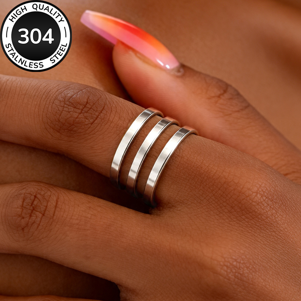 High-quality Hypoallergenic Stainless Steel Adjustable , Fade-resistant, Simple And Elegant, A Stylish Women's Ring Suitable For Daily Wear Or Parties, A Jewelry Accessory, A Delicate Gift For Women.