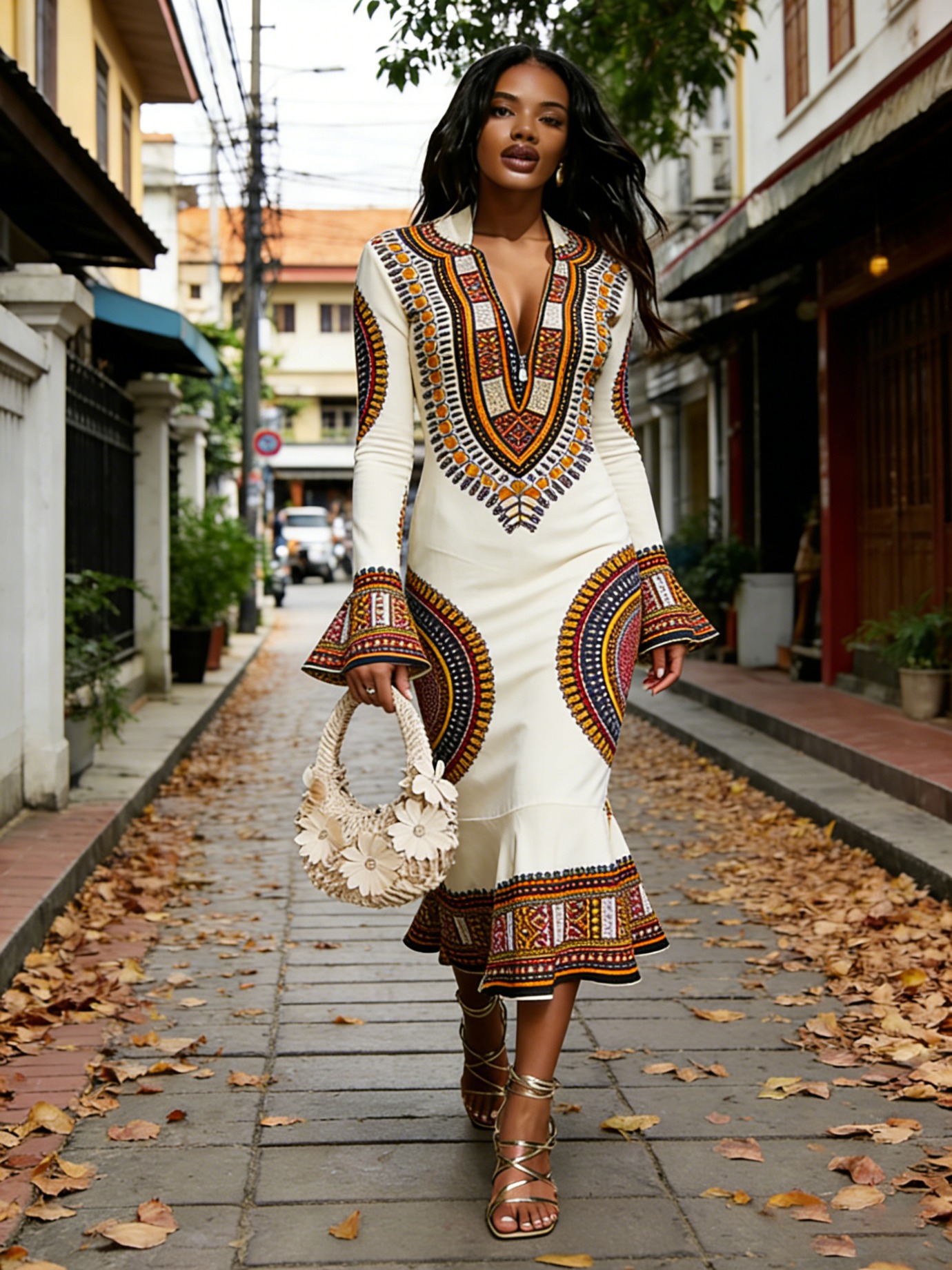 white christmas dresses Kente Cloth Royal Wedding/Event Dress DP30 main image 0