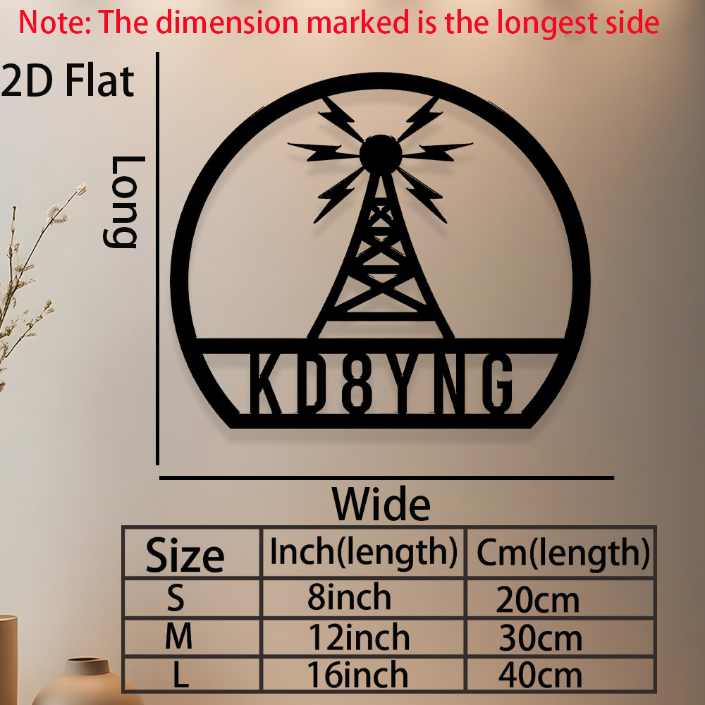 TEMU 1 Custom Metal Sign Of A Radio Tower, Personalized Radio Decoration, Call Sign Wall Art For A For Man Cave, Garage, Or Home Office Gift