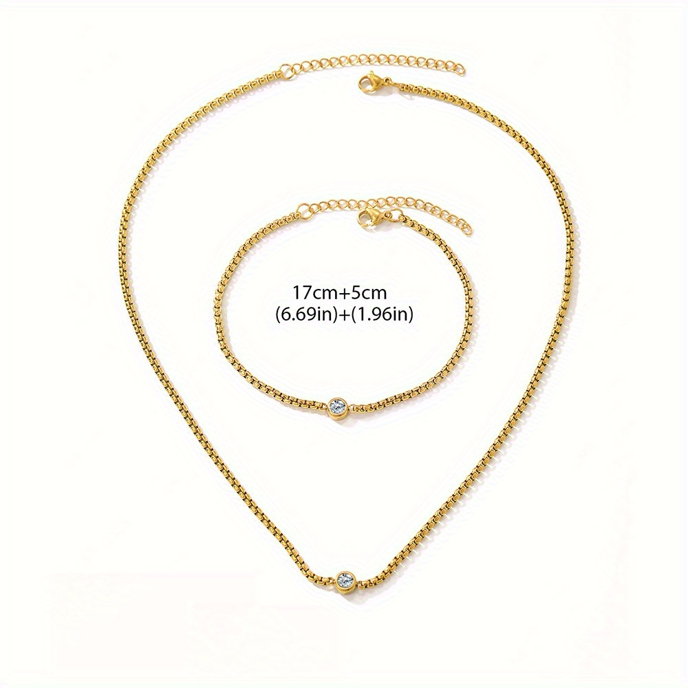Golden Plated Stainless Steel Bracelet & Necklace Set