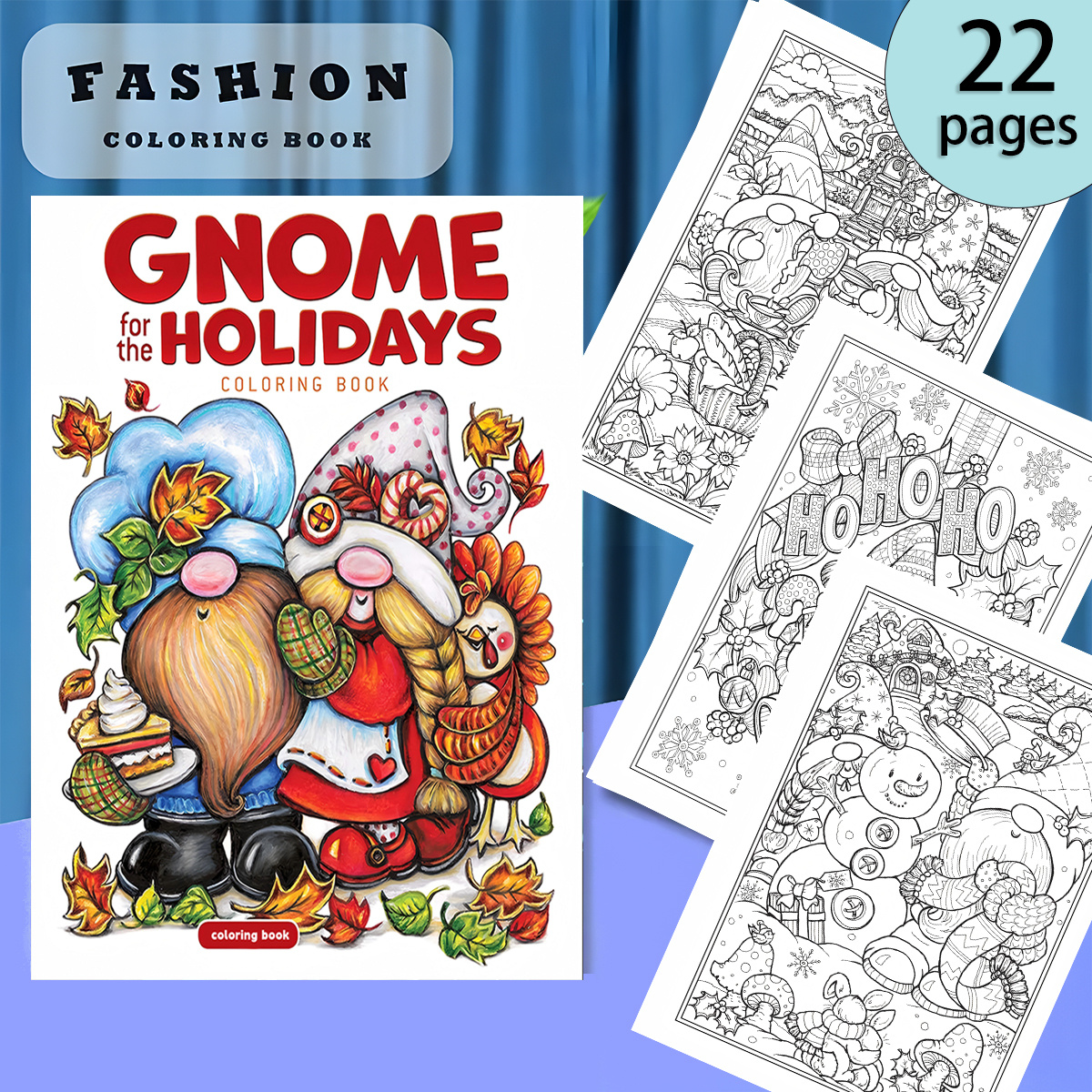 

1pc For Holidays Coloring Book, 22 Pages, Mixed Color Paper, Unique Cover, Space Coloring Activity, Ideal Gift For Christmas, Halloween, New Year, Birthdays, Parties - For Adults