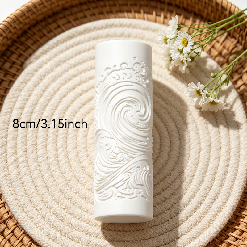 TEMU Rouleau de texture gaufrée motif océanique, matériau en plastique polymère pour décoration de bijoux artisanaux à en polymère, cadeau artisanal