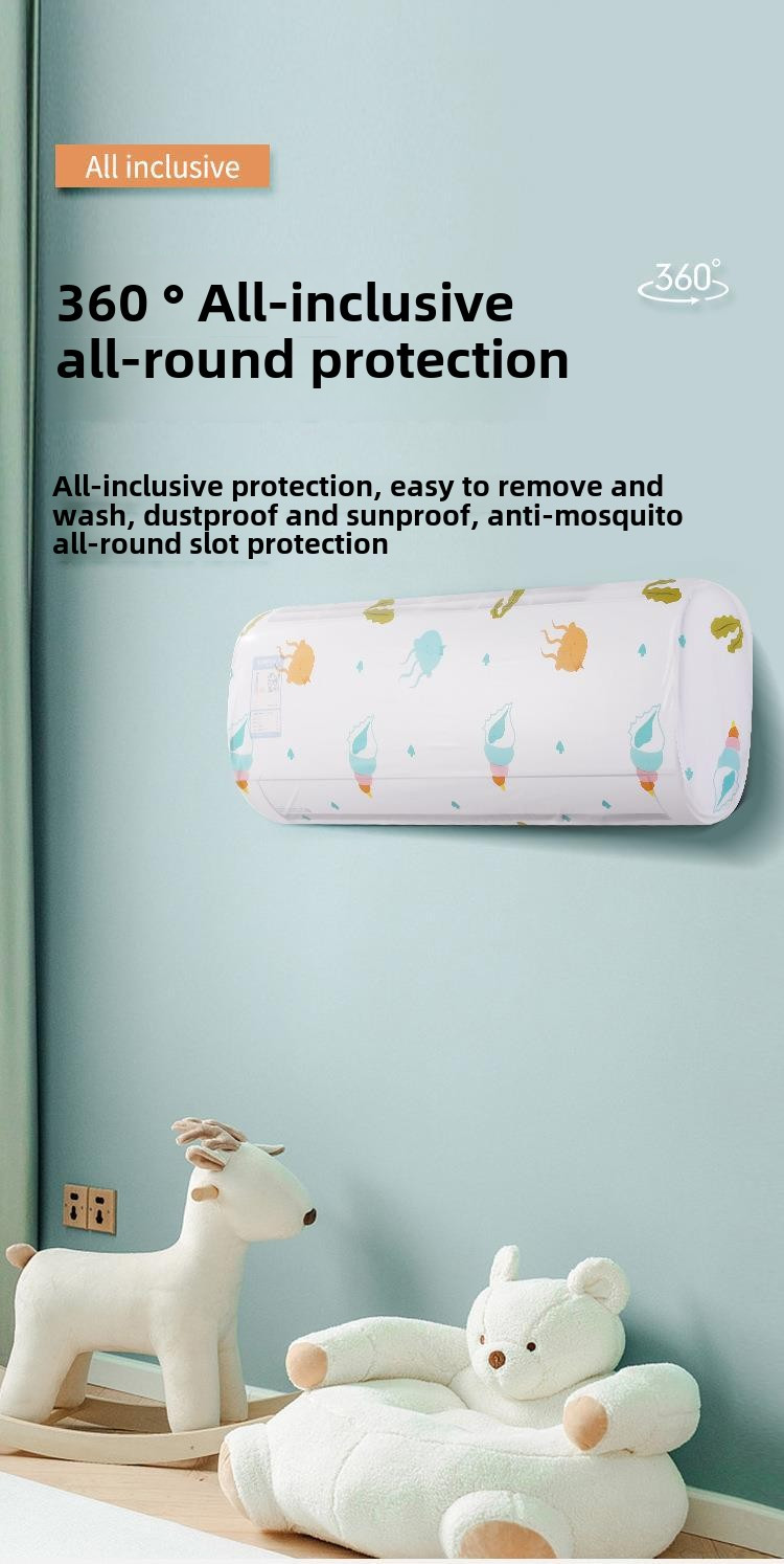 1 3 pack   pattern air conditioner cover moisture dust proof wall mounted washable no power required home decor bedroom ac hanging dust cover details 1