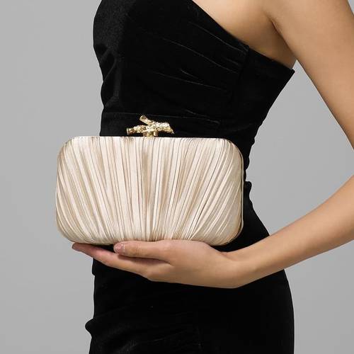 item picture 2026 new pleated clutch evening bag elegant party dress matching womens bag exquisite evening bag for wedding bridesmaids chic and versatile clutch with a
