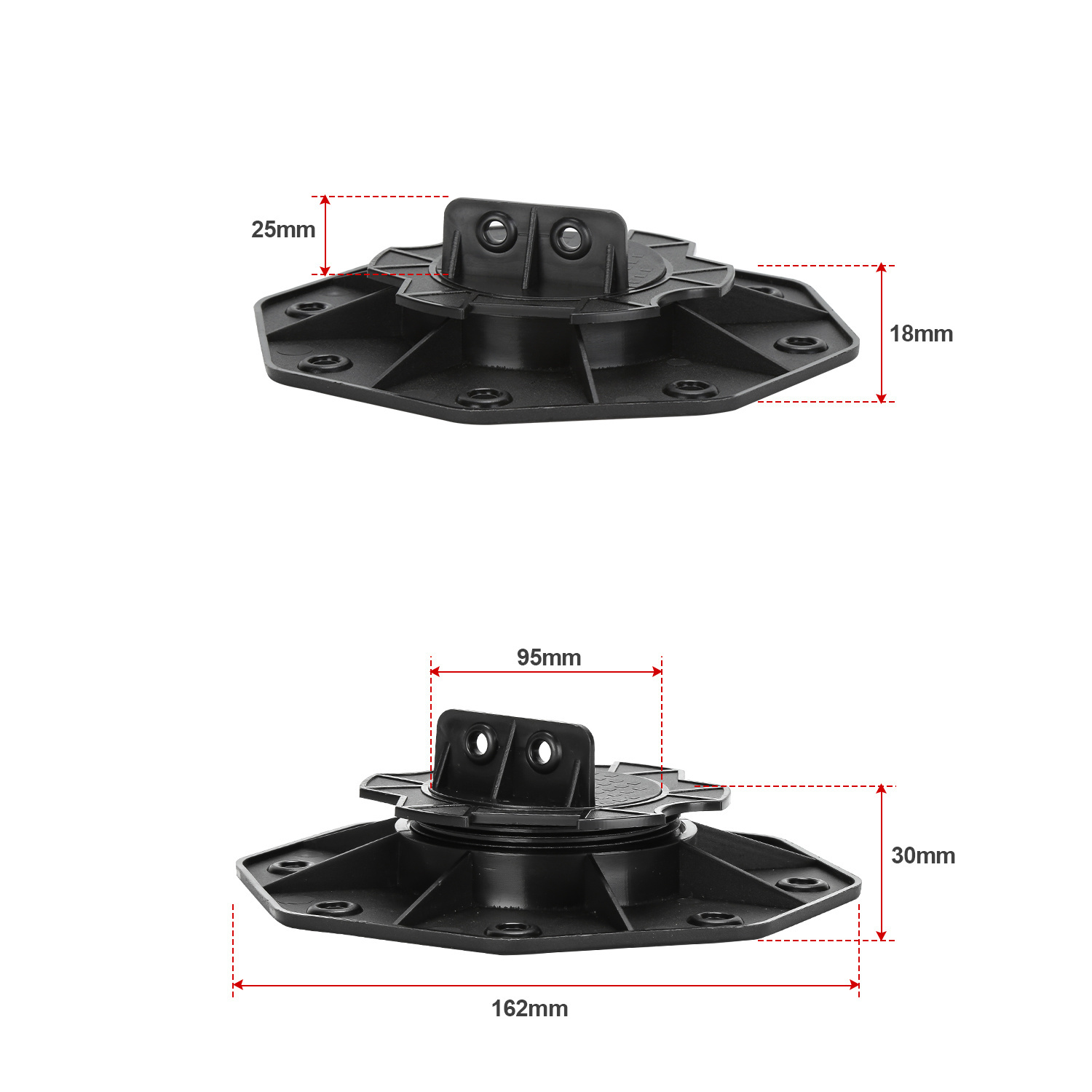 Image of 10-100pcs (/pack) Heavy-duty Adjustable Bearings Suitable For Flooring Installation, Tile Leveling & Deck Repair - Non-slip Pp Floor Joist Support, Height Adjustable, For Renovation,, /outdoor