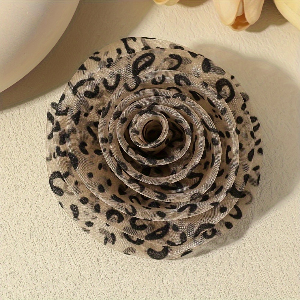 Leopard Print Floral Lace Brooch, Classic Fashion Accessory