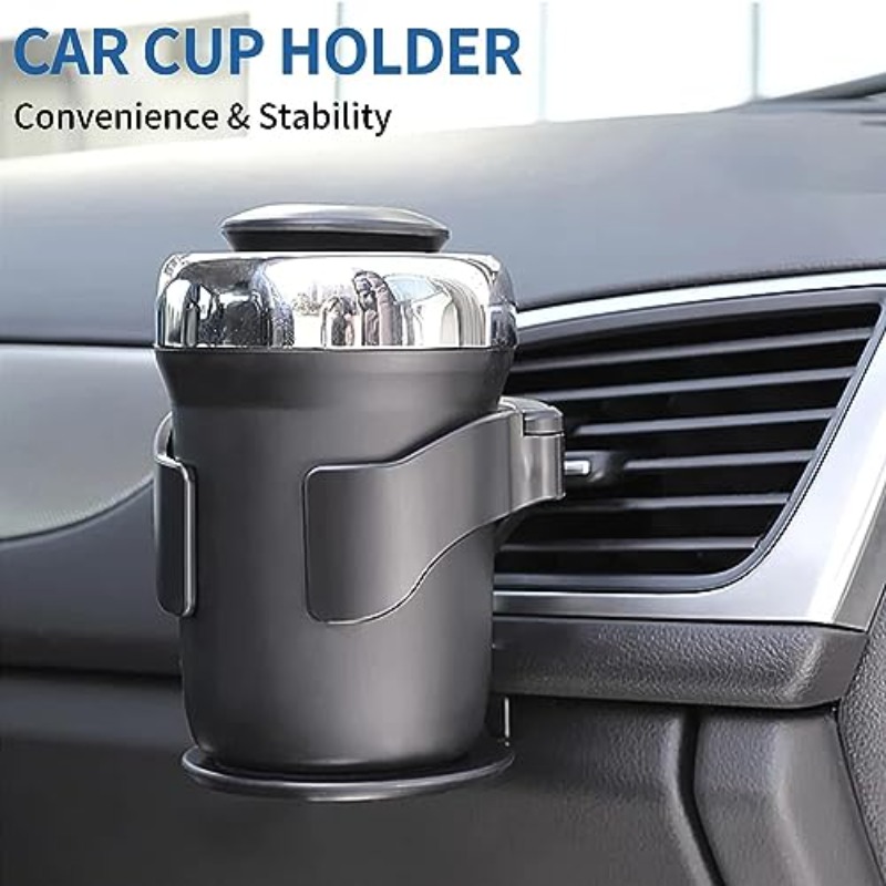 Image of 1 Adjustable Pvc Car Cup Holder, Of To 2.2 , With A Sponge Pad, Suitable For Water Bottles And Cans, Portable Drink Rack, Suitable For Vehicle Interior Additions, Ensuring Stable Placement Of Drinks
